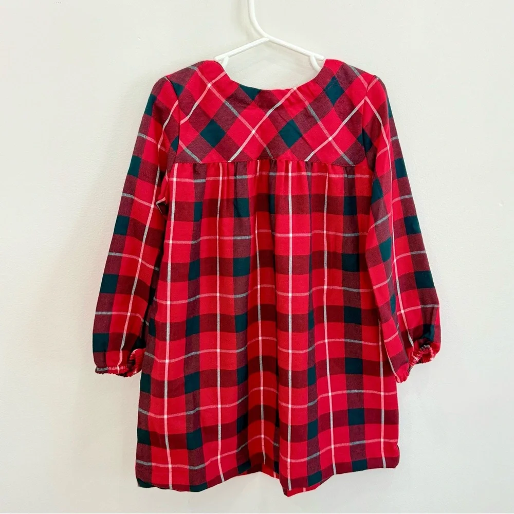 EUC GIRLS SIZE 4 DISNEY OFFICIAL MINNIE MOUSE HOLIDAY PLAID FLANNEL NIGHTSHIRT
